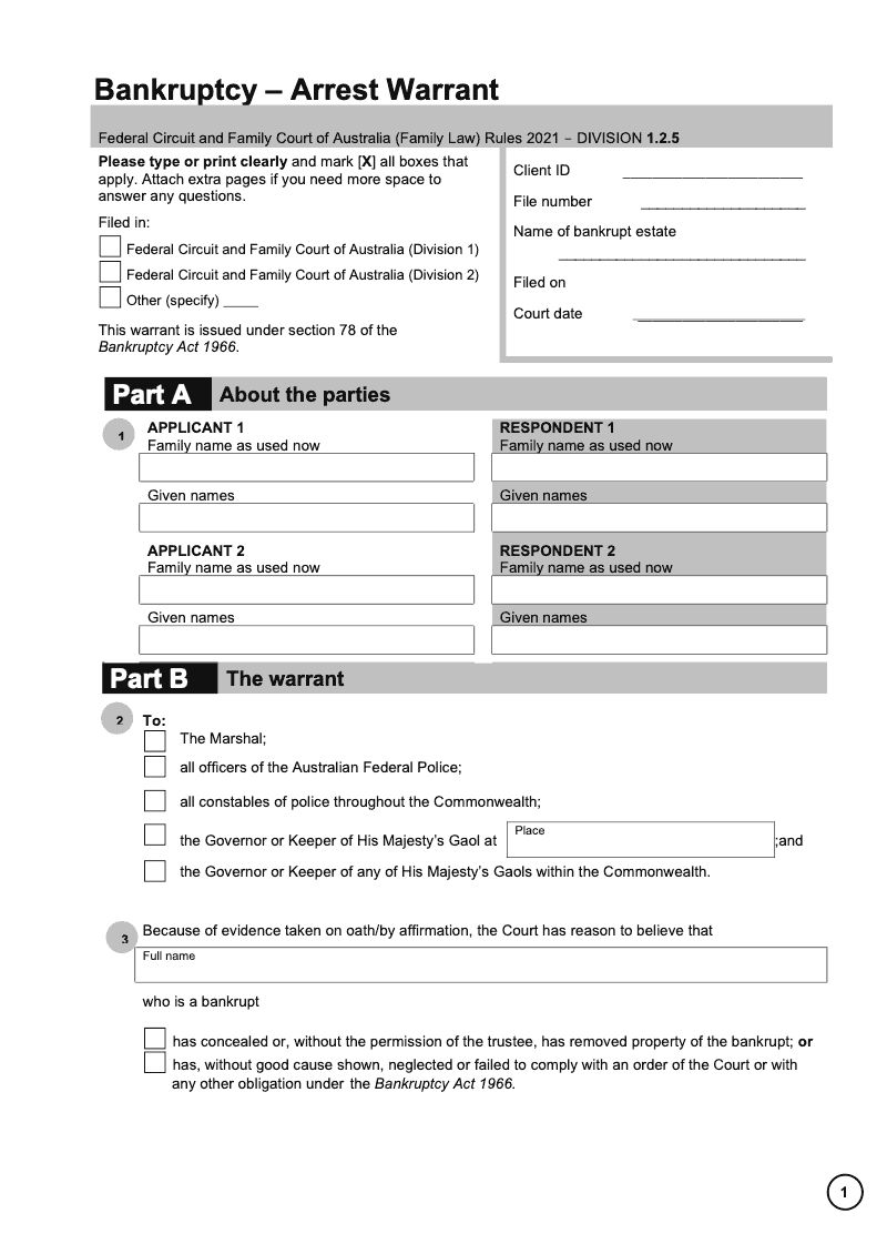 FCFCOA BANK5 Bankruptcy Arrest Warrant preview